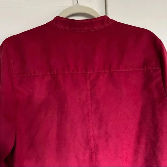 Marc New York Red Suede Balloon Sleeve Blouse Size Large - Picture 5 of 10